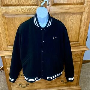 Nike Sportswear Authentics Black White Wool Varsity Jacket Men's Size Large
